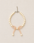 Pulseira Laço e Pérolas Champagne