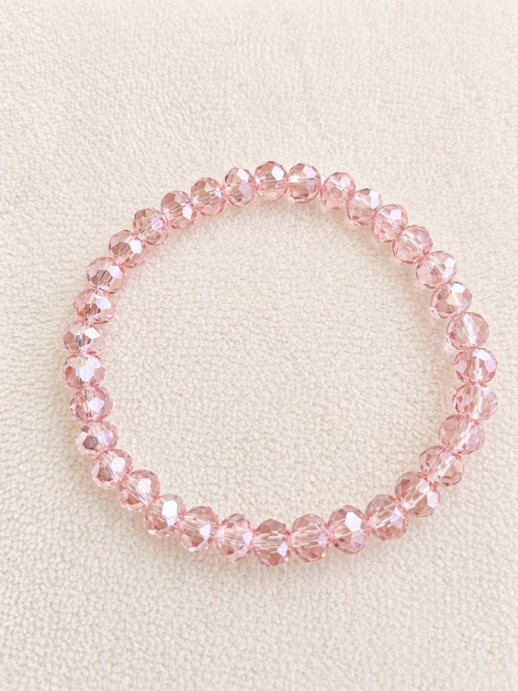 Pulseira Cristais 6mm Rosa