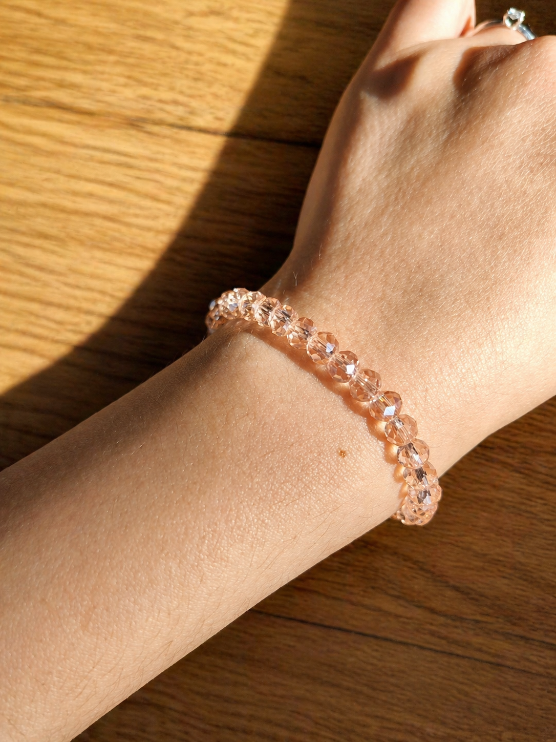 Pulseira Cristais 6mm Rosa
